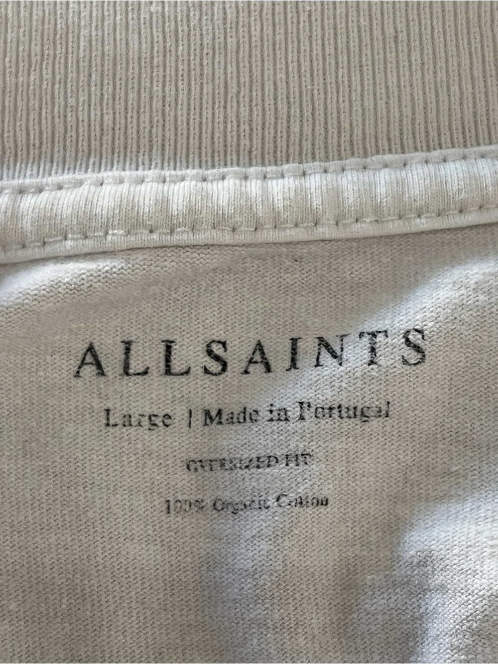 Allsaints Mens XL Underground Oversized White Organic Cotton T Shirt Streetwear - Picture 4 of 10